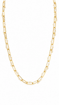 Pearl Paperclip Necklace | 18K Gold Filled