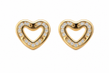 10K Yellow Gold Heart Stud Earrings