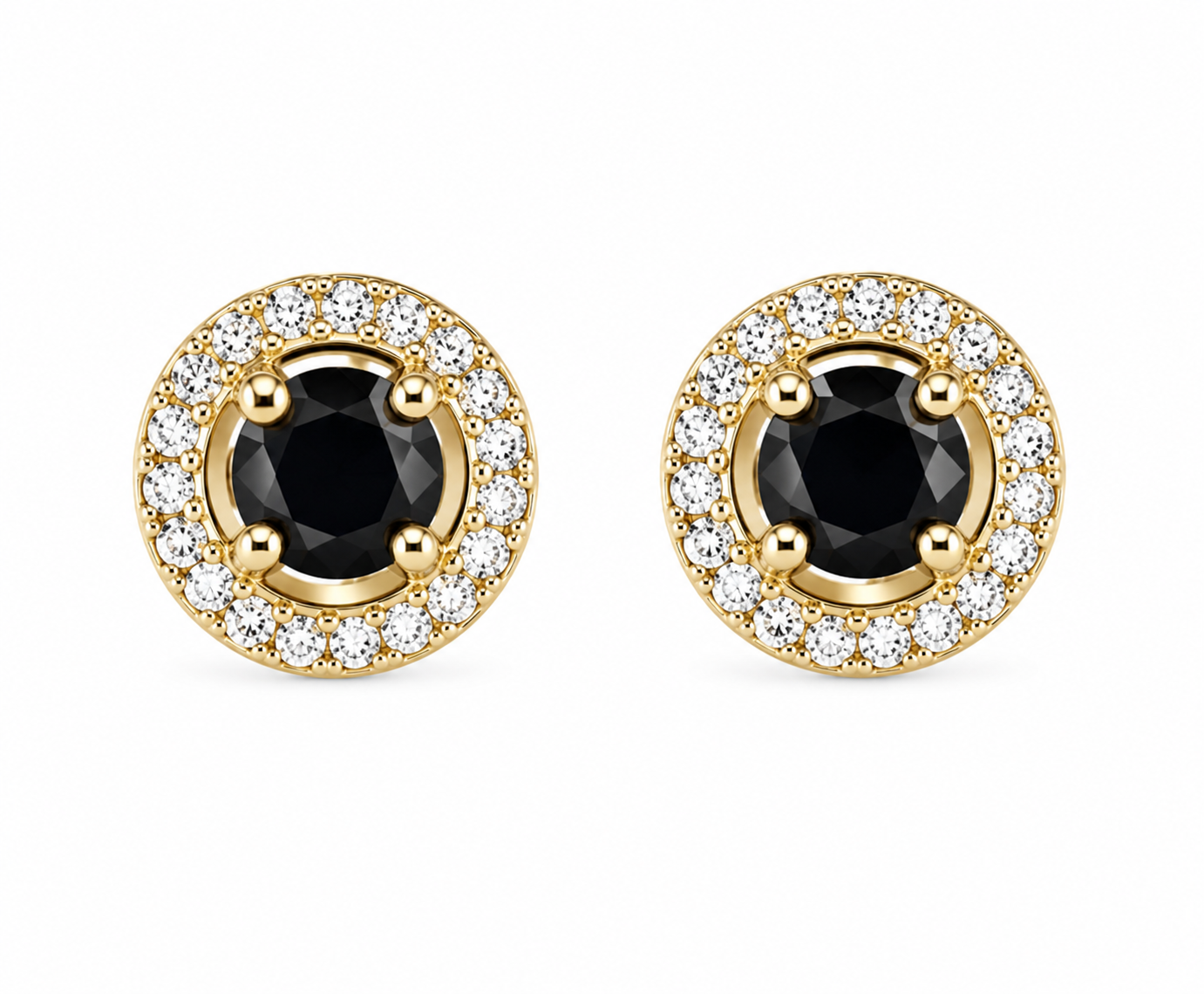 Mancerat Midnight Halo Jewelry Set – Sterling Silver (Pendant & Earrings)