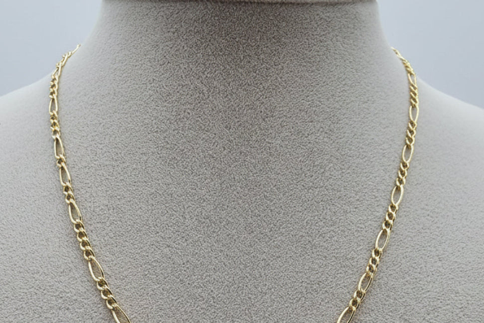 10K Yellow Gold Figaro Chain (2 mm, 20")