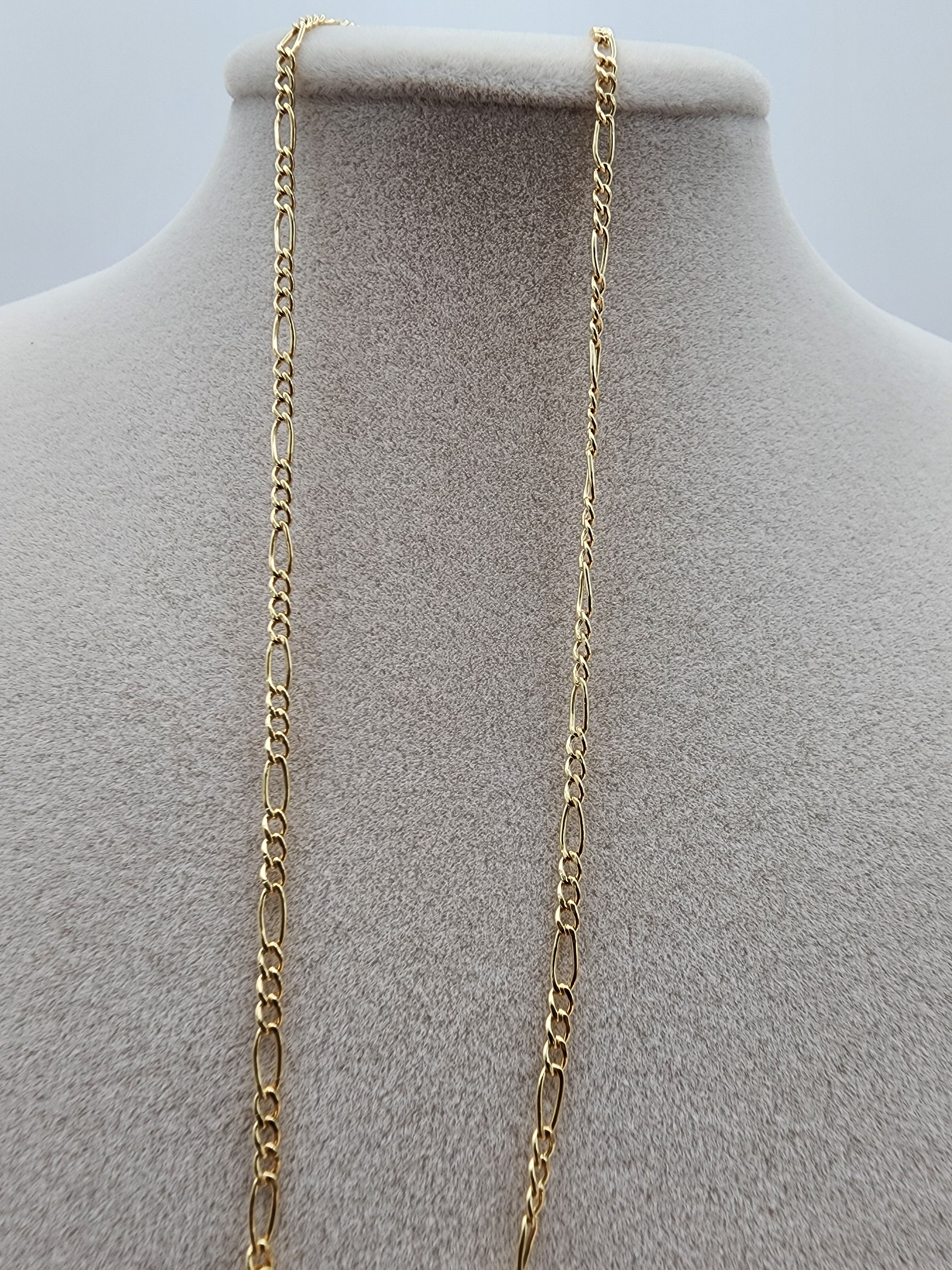 10K Yellow Gold Figaro Chain (2 mm, 20")