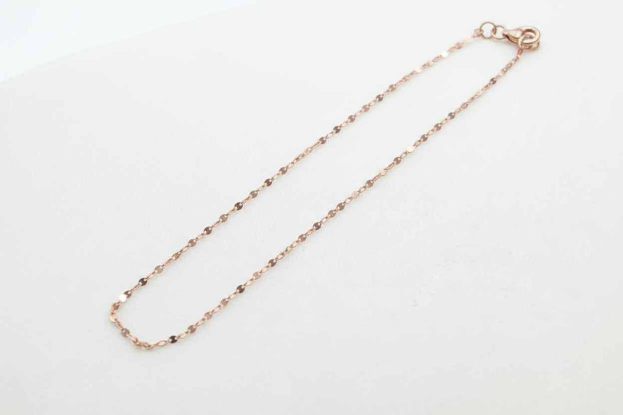 10K Rose Gold Satellite Chain Bracelet (7”, 1.1 mm)