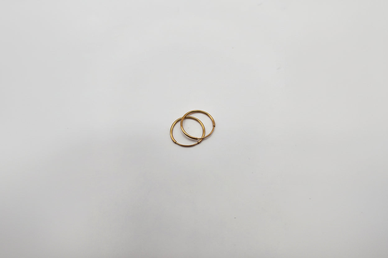 10K Gold Hoop Earrings (15 mm)