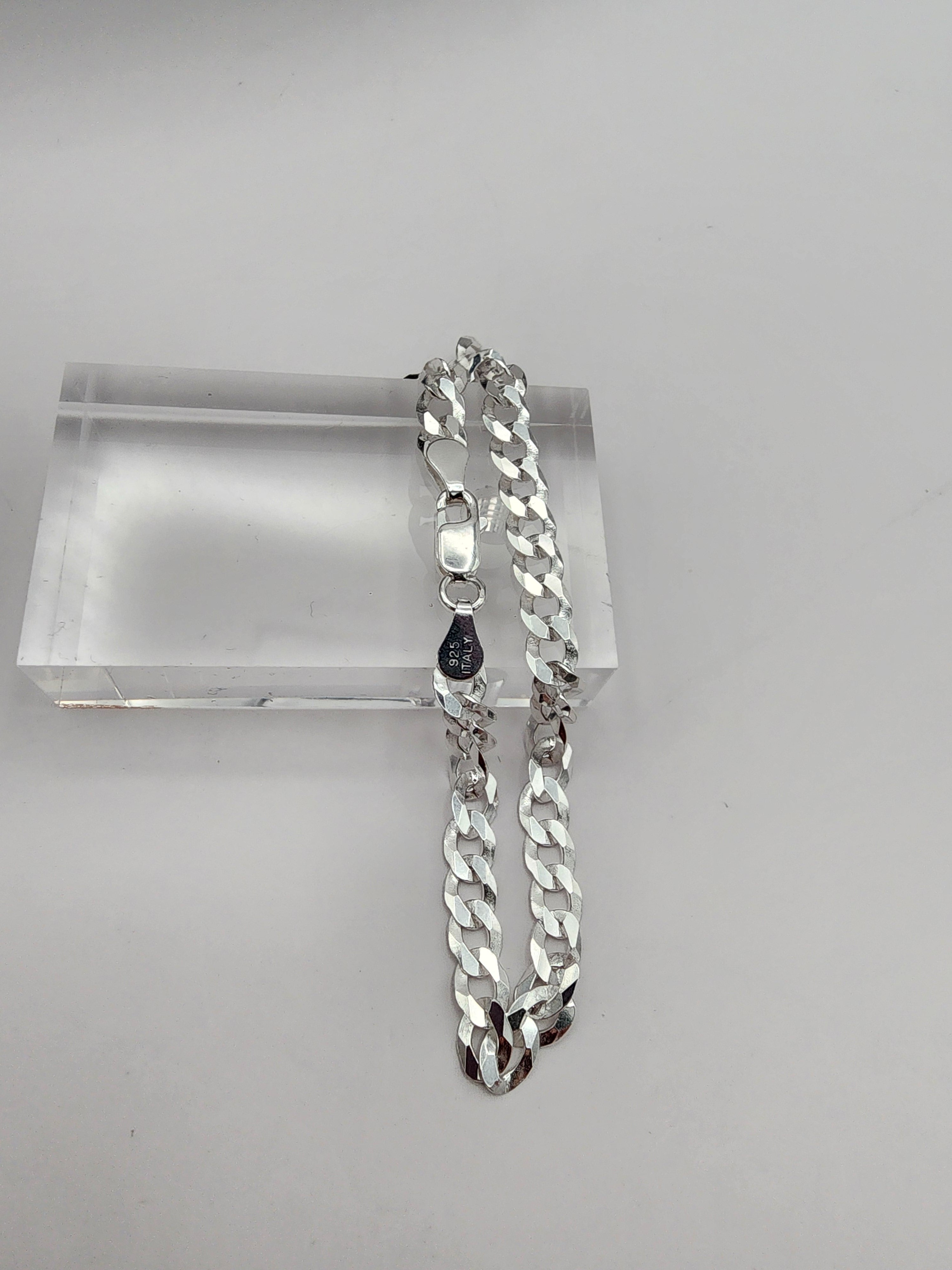 Sterling Silver Curb Bracelet (7.5”, 4.6 mm)