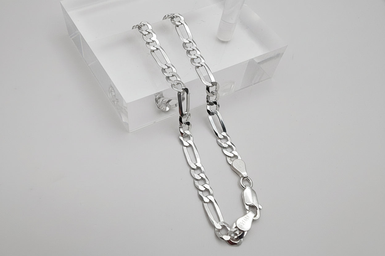 Sterling Silver Figaro Bracelet (7.5”, 4.6 mm)