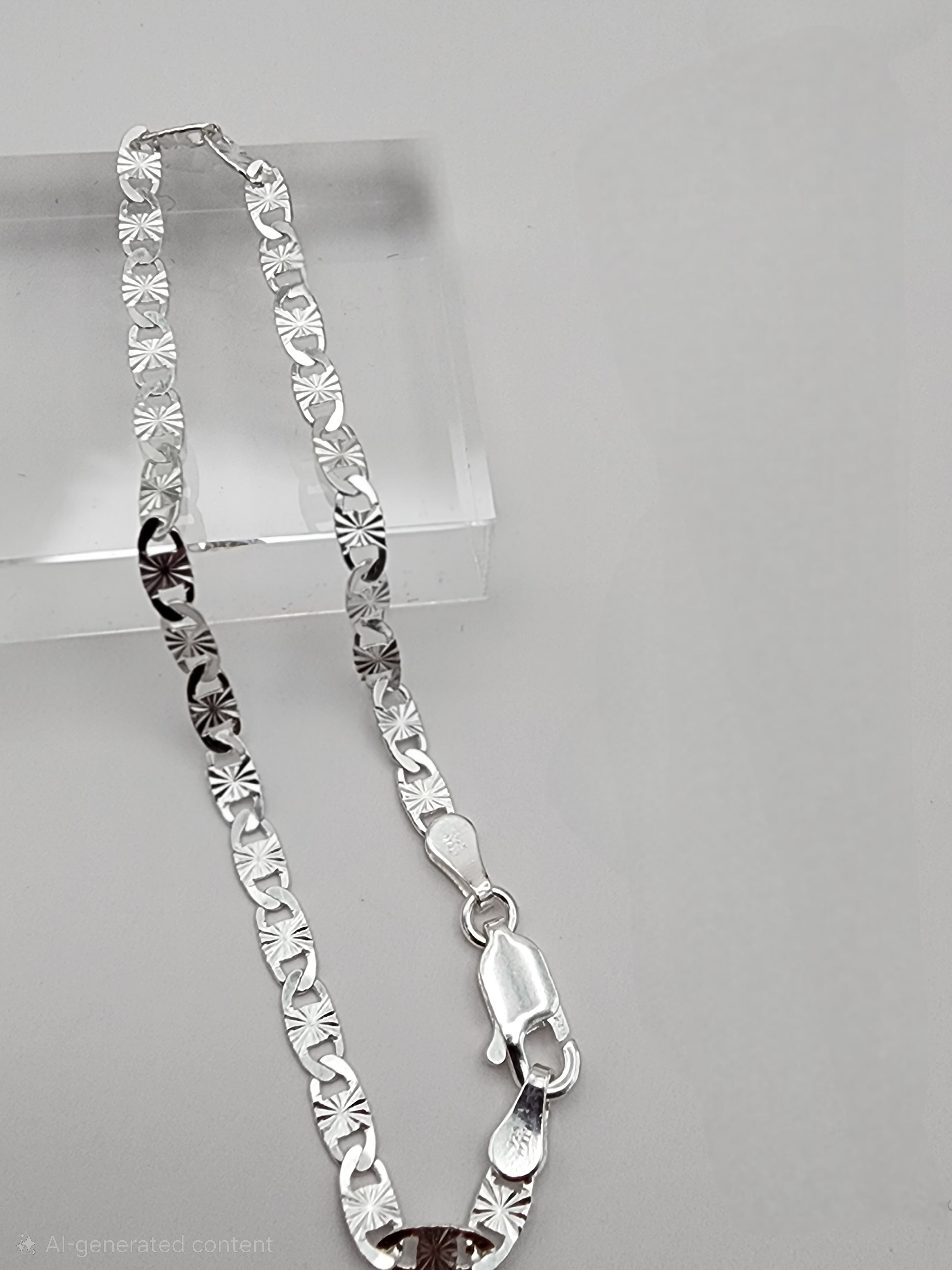 Sterling Silver Valentino bracelet (6.5”, 3 mm)