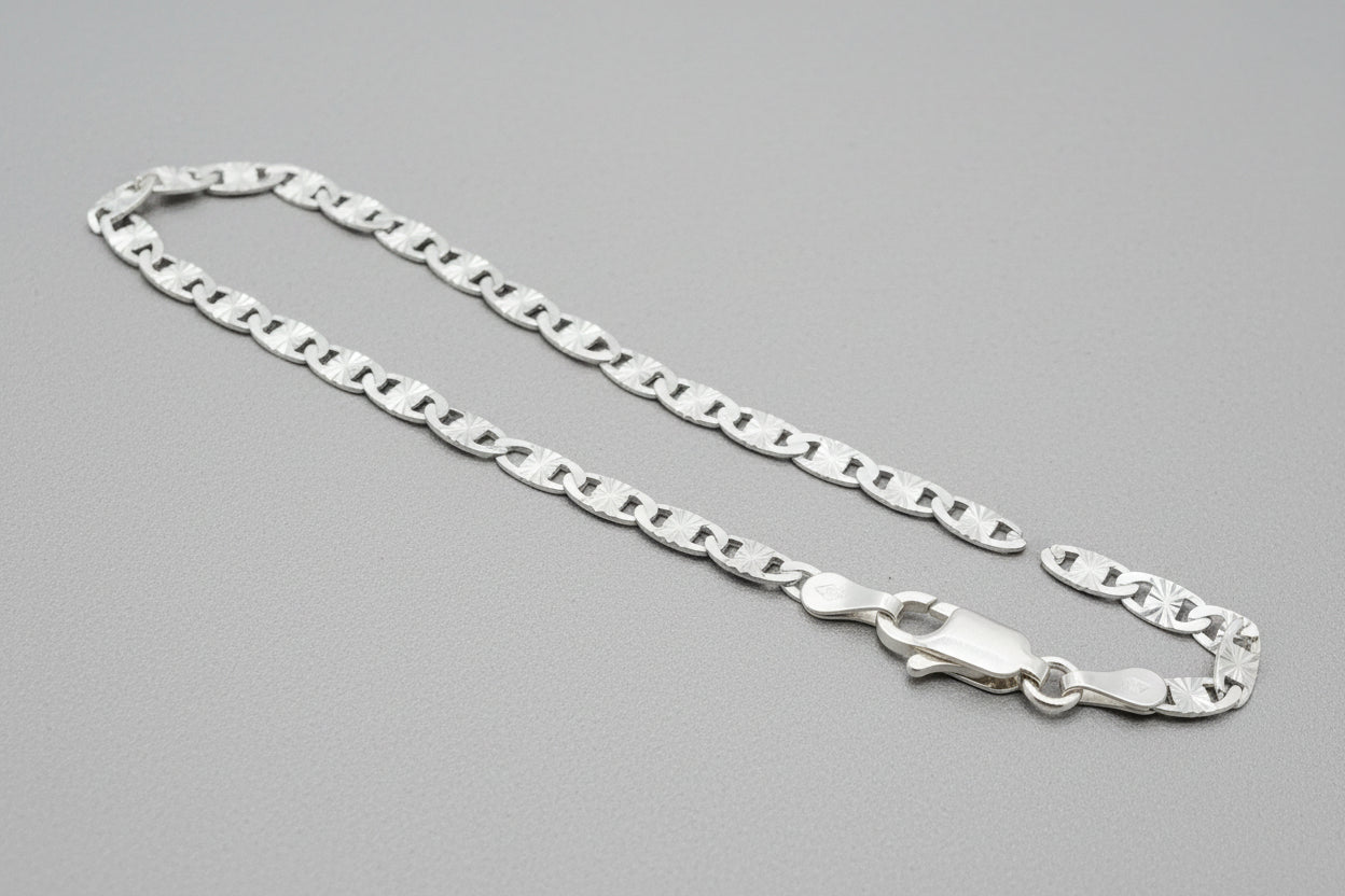 Sterling Silver Valentino bracelet (6.5”, 3 mm)