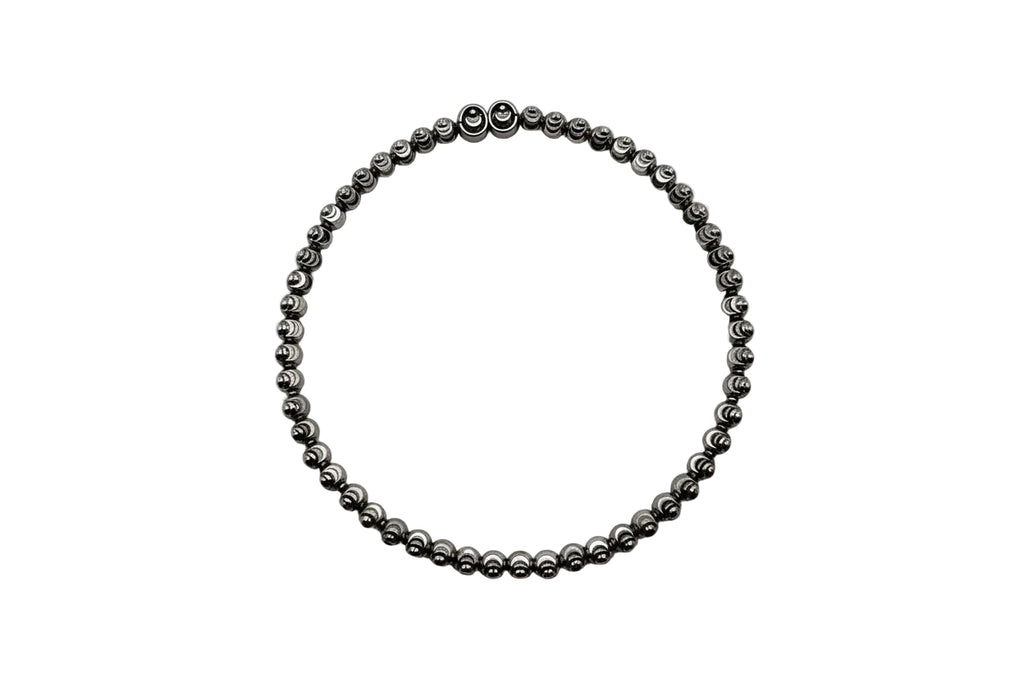 Sterling Silver Beaded Stretch Bracelet (7.5”)