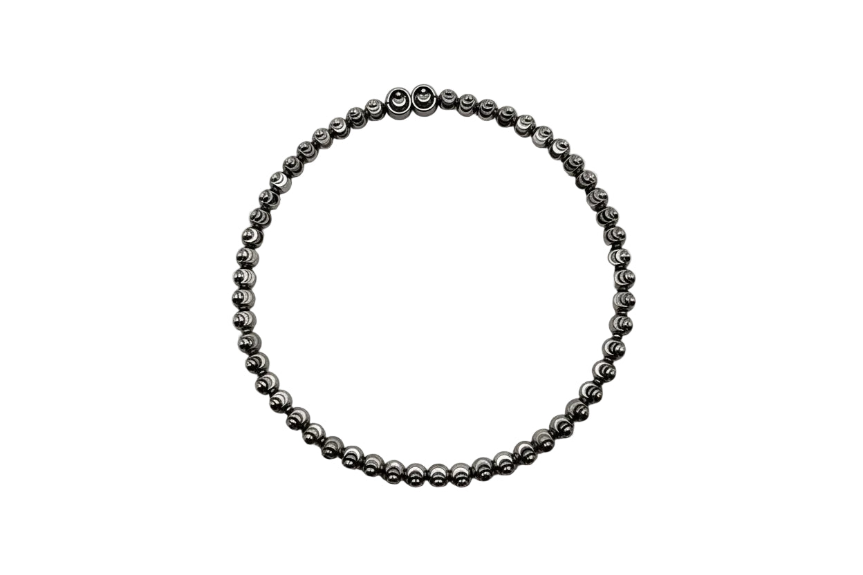 Sterling Silver Beaded Stretch Bracelet (7.5”)