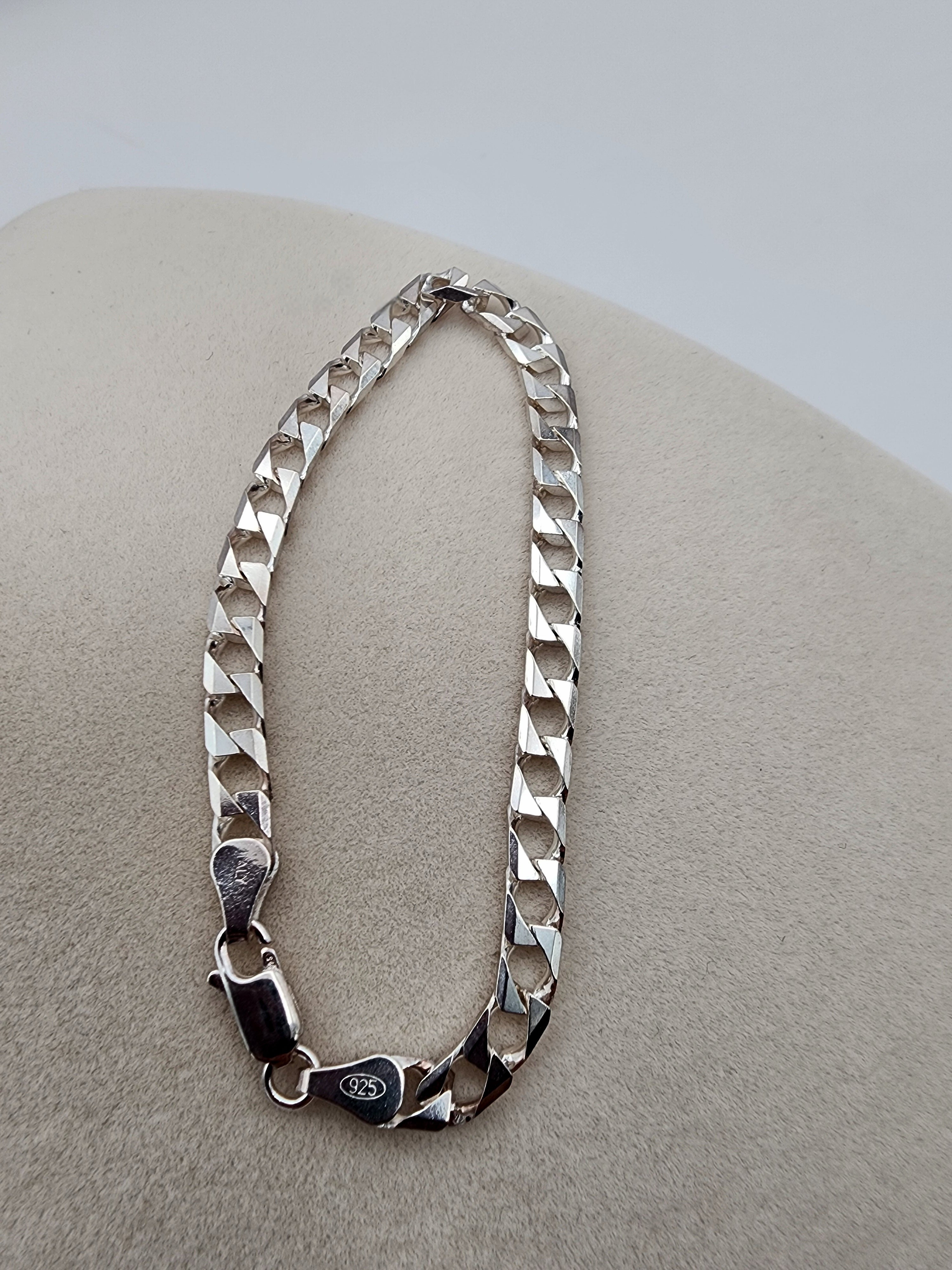 Sterling Silver Curb Chain Bracelet – Polished (4.8 mm, 7”)