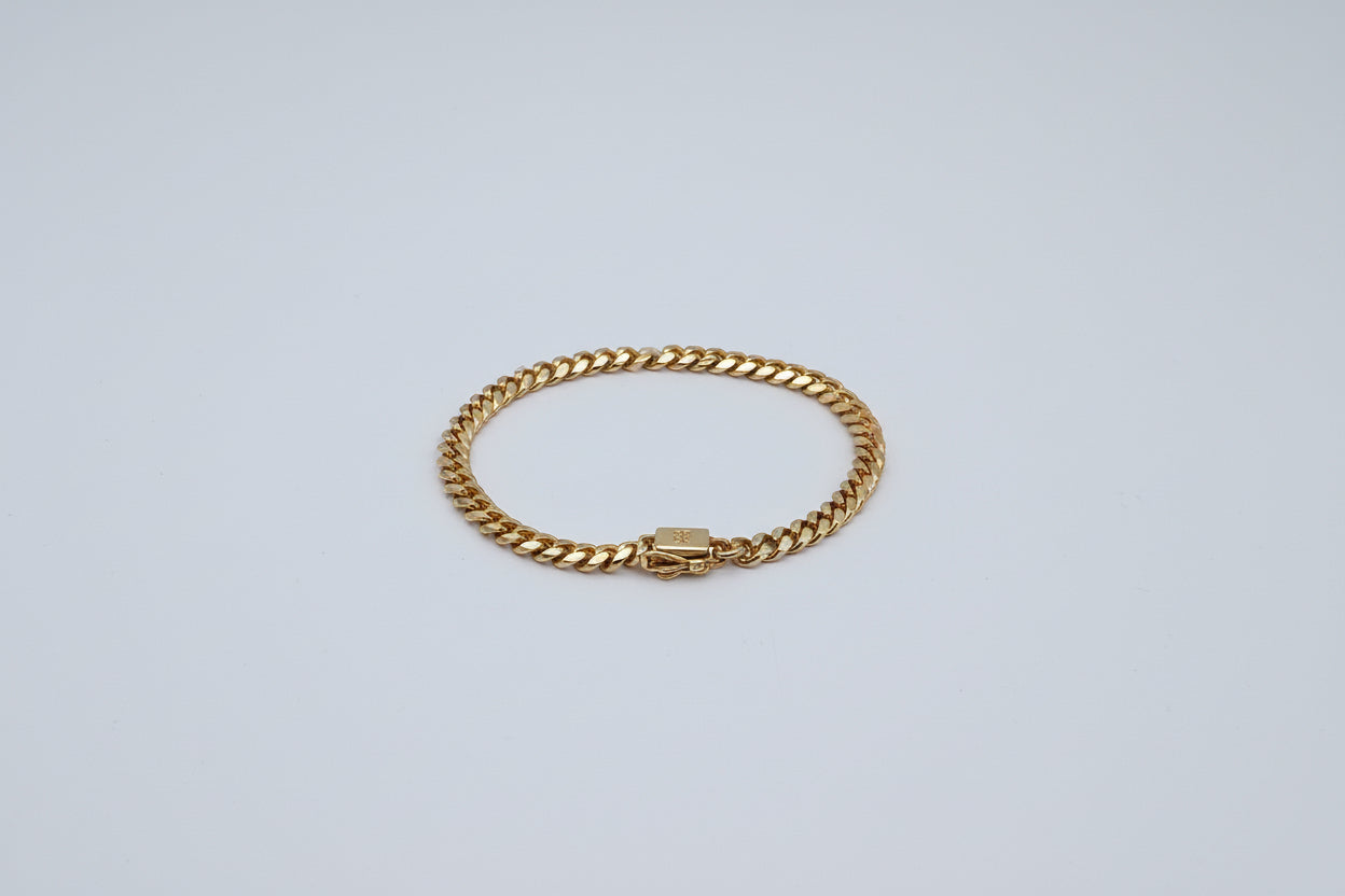Gold-Plated Sterling Silver Cuban Link Bracelet (4.8 mm, 8.5”)