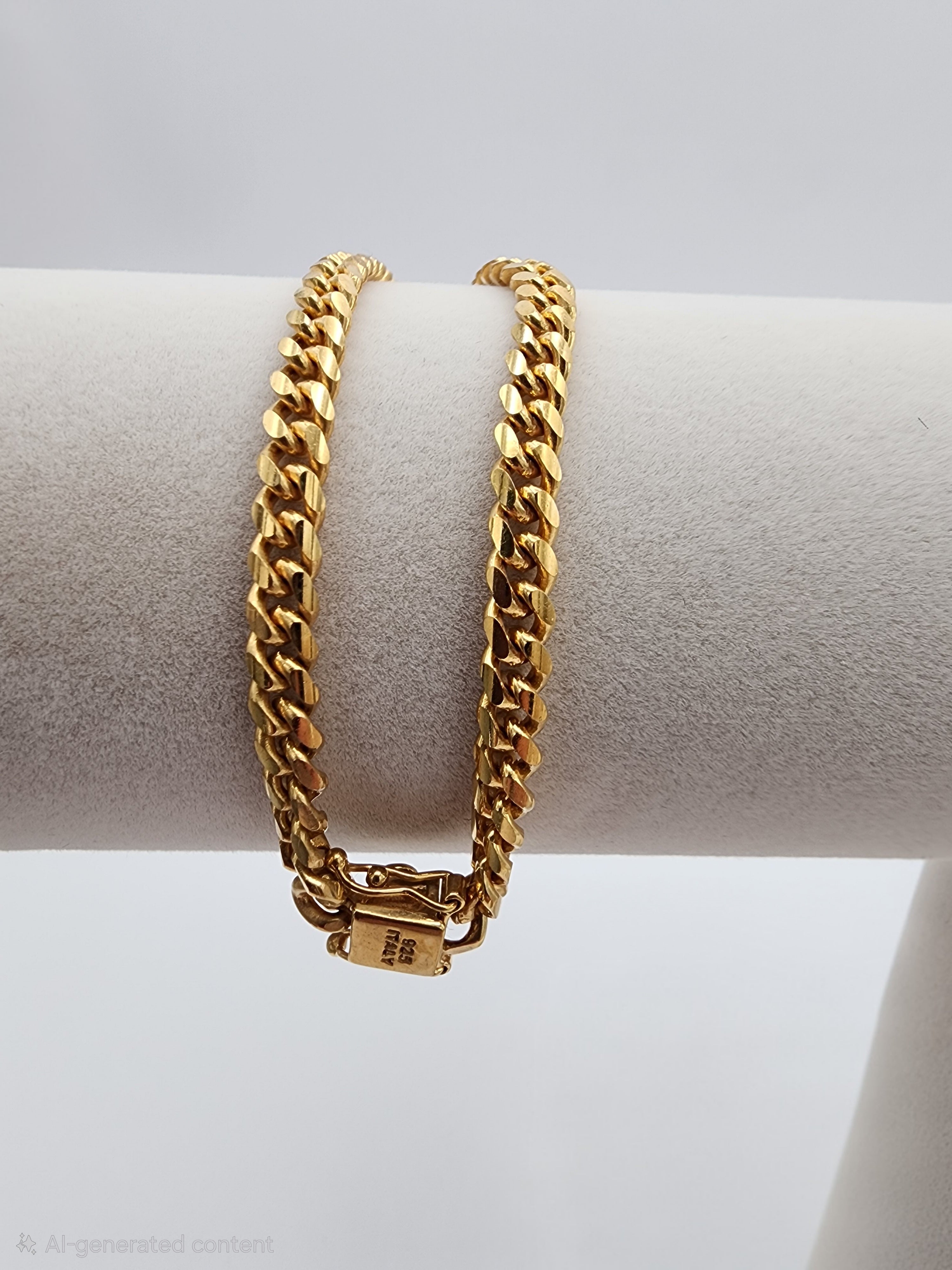 Gold-Plated Sterling Silver Cuban Link Bracelet (4.8 mm, 8.5”)