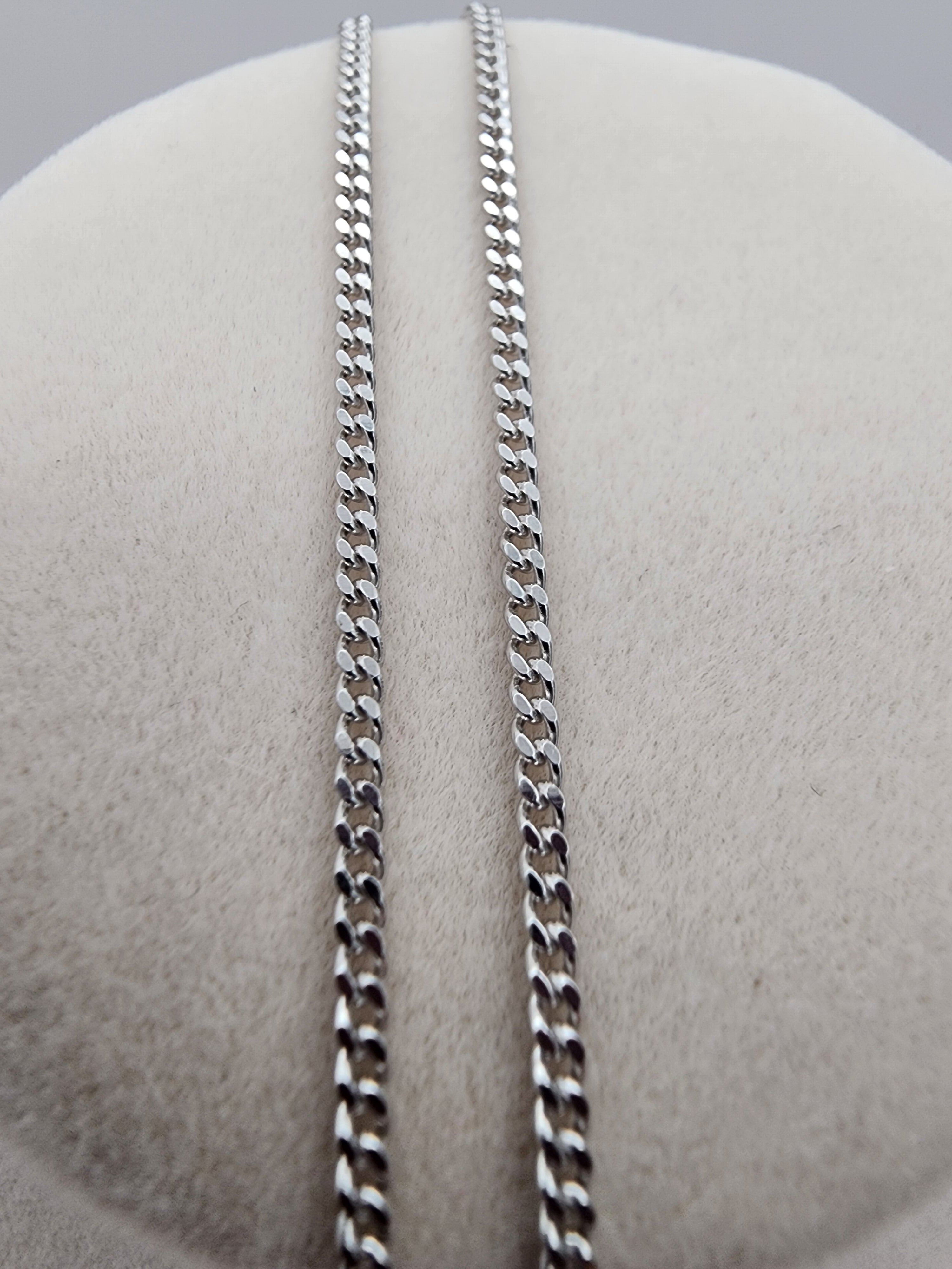 Sterling Silver Curb Link Chain (16”, 1.8 mm)