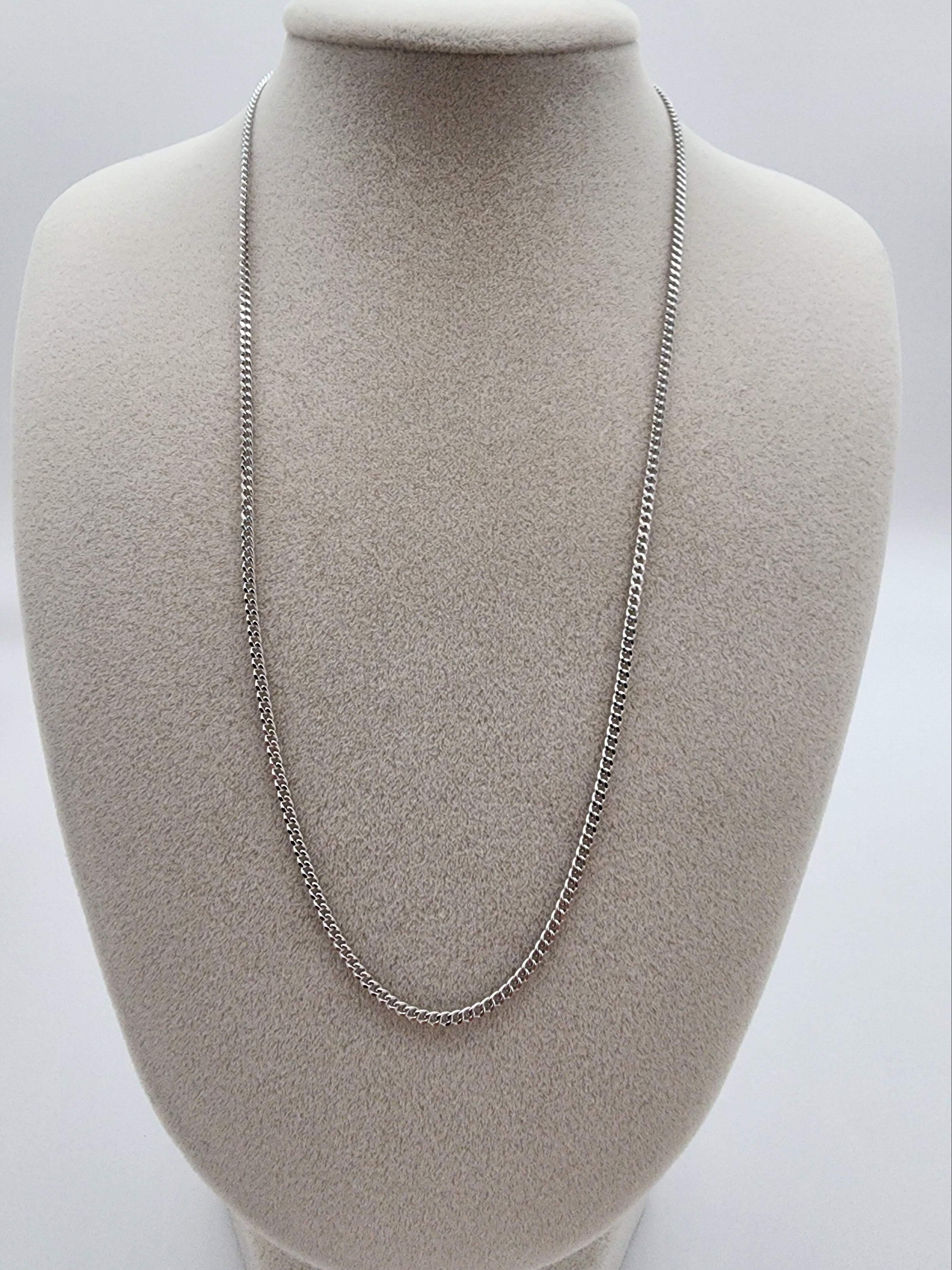 Sterling Silver Curb Link Chain (16”, 1.8 mm)