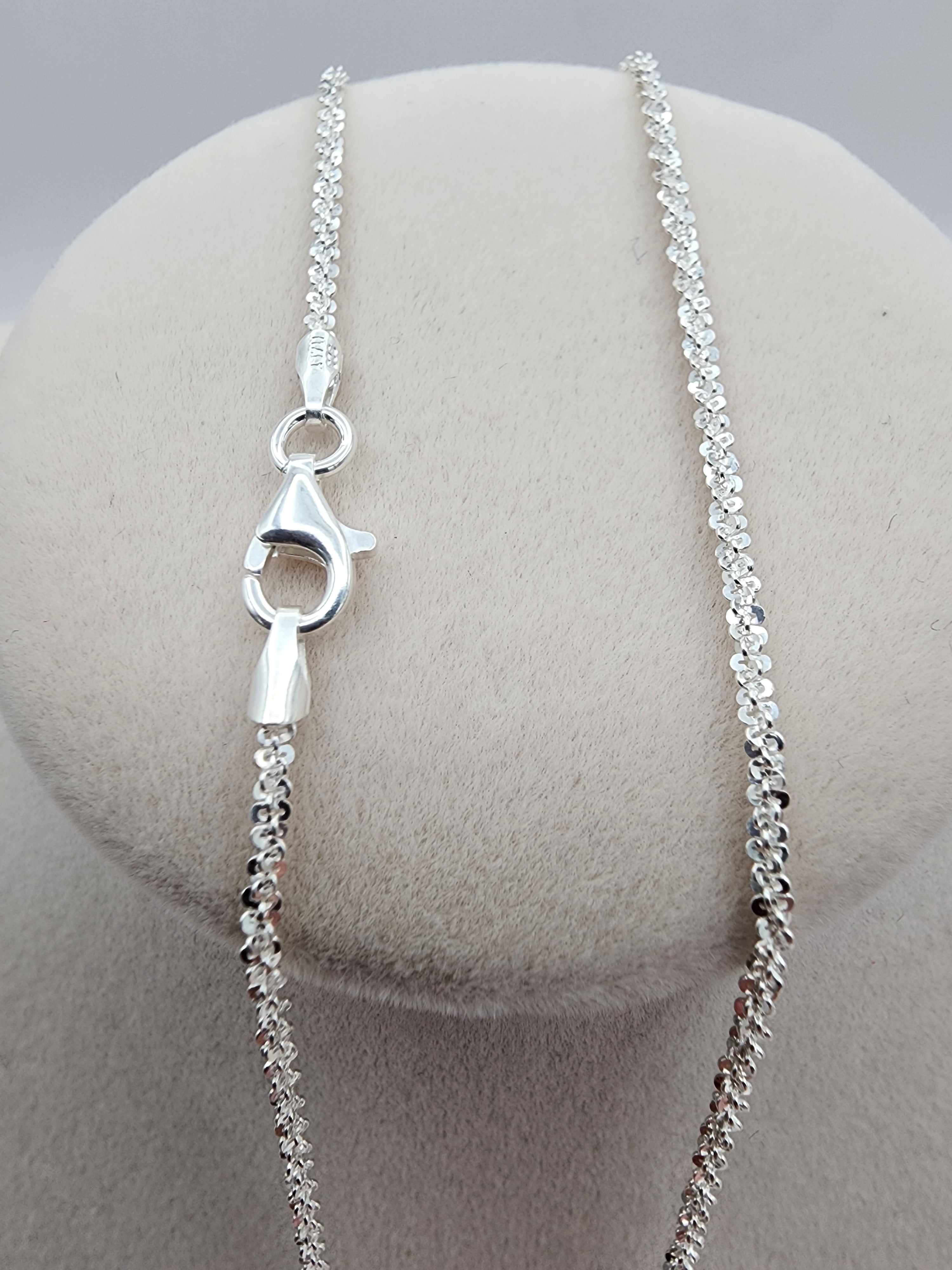 Sterling Silver Sparkle-Cut Chain (22”, 1.8 mm)
