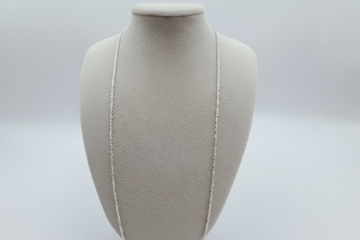 Sterling Silver Sparkle-Cut Chain (22”, 1.8 mm)