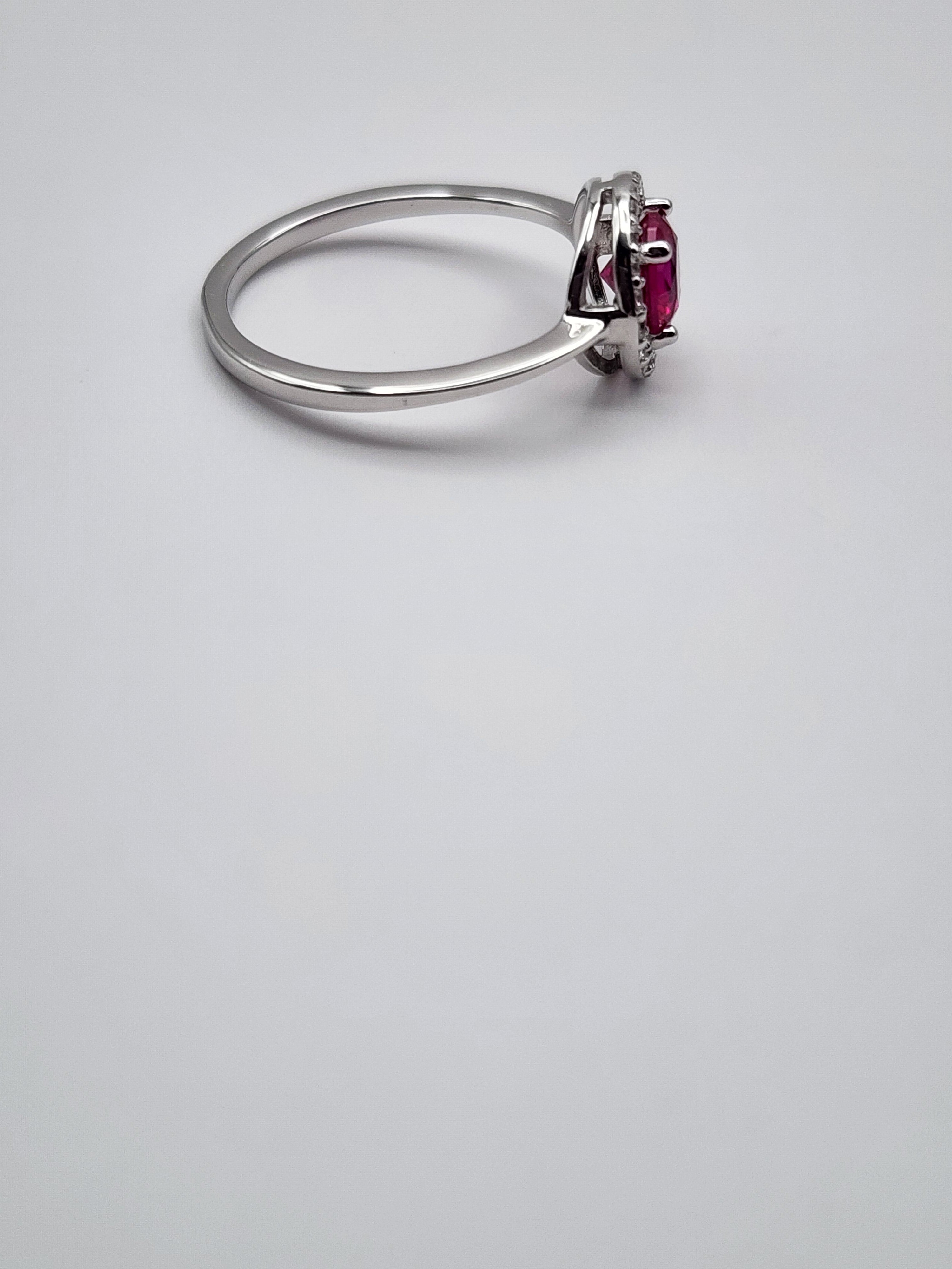 Radiance Halo Ring – Ruby (Round) | Sterling Silver