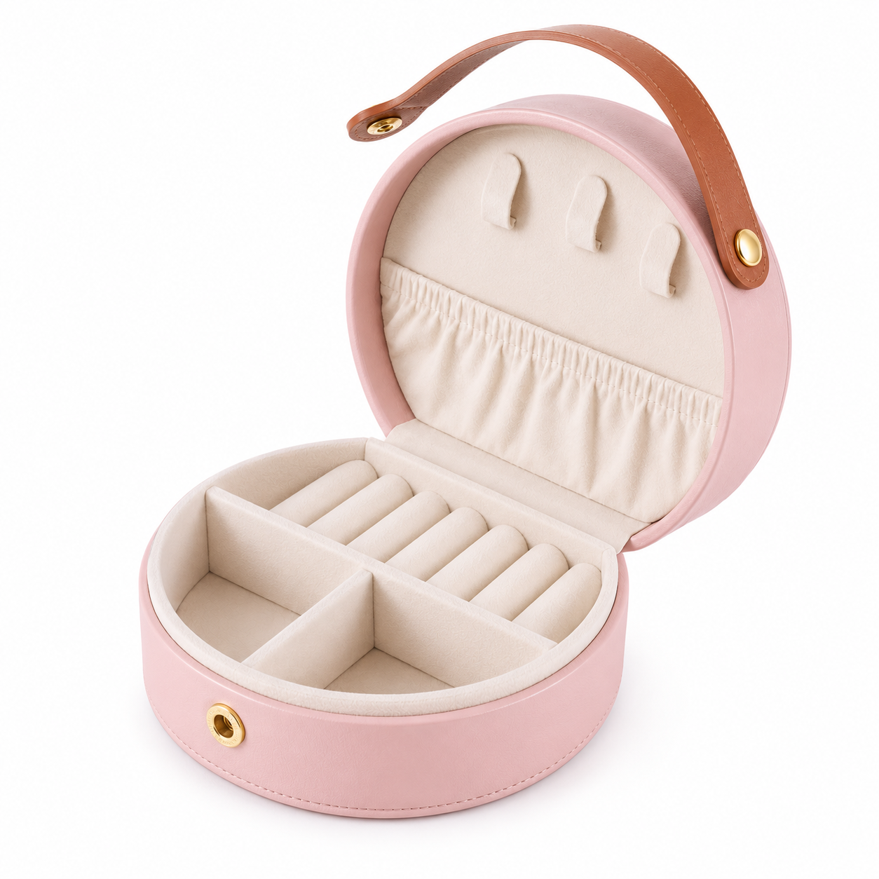 Mancerat Travel Jewelry Case – Compact Organizer (Pink)