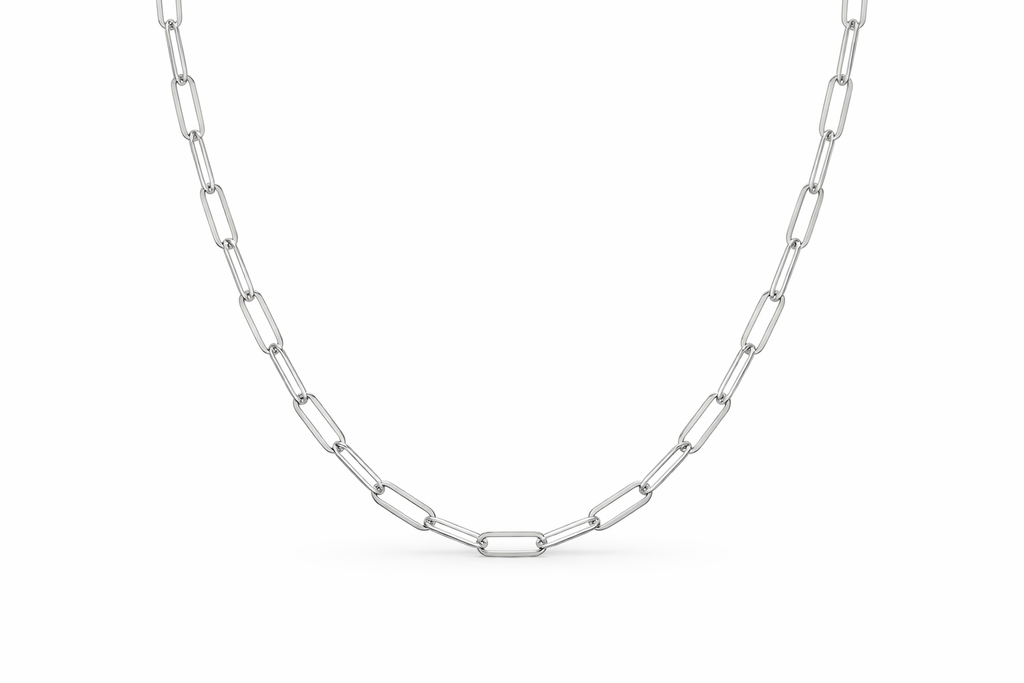 Sterling Silver Elongated Link Chain (18”, 2.5 mm)