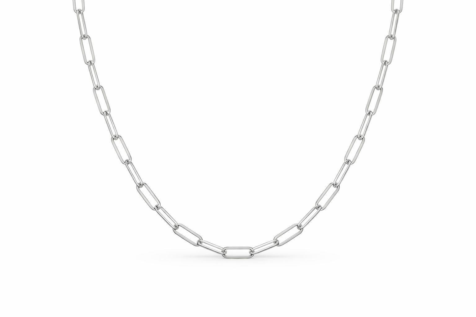 Sterling Silver Elongated Link Chain (18”, 2.5 mm)