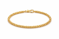Sterling Silver Gold-Plated Byzantine Bracelet (7.5”, 2.5 mm)