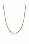 Sterling Silver Tricolor Rope Chain  (18”, 2.3 mm)