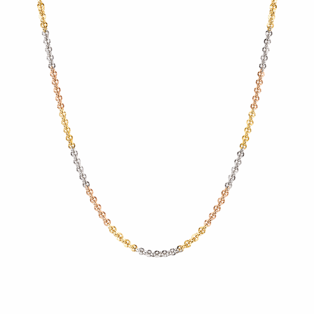 Italian Tricolor Diamond-Cut Twisted Chain (18”)