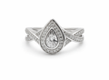 Sterling Silver Pear-Shaped Natural Diamond Ring (0.01 CTW, Size 7)