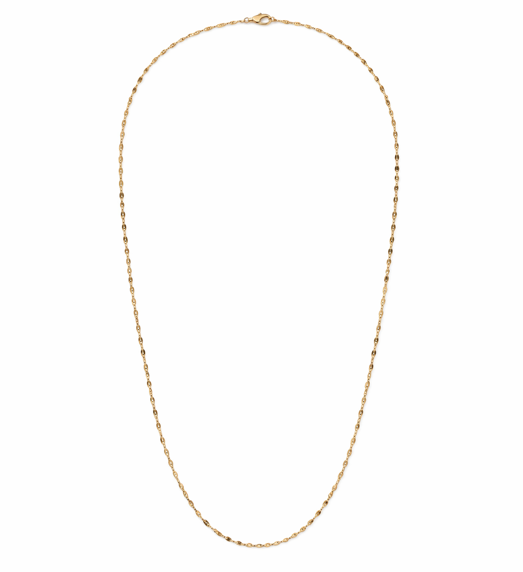 10K Gold Mirror Station Chain (18”, 1.2 mm)