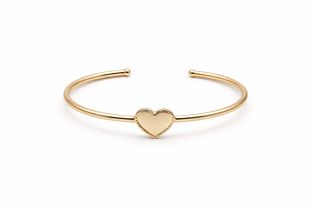 Mancerat Signature Heart Cuff – 18K Gold Filled