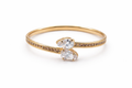 Mancerat Clarity Dual Stone Cuff – 18K Gold Filled
