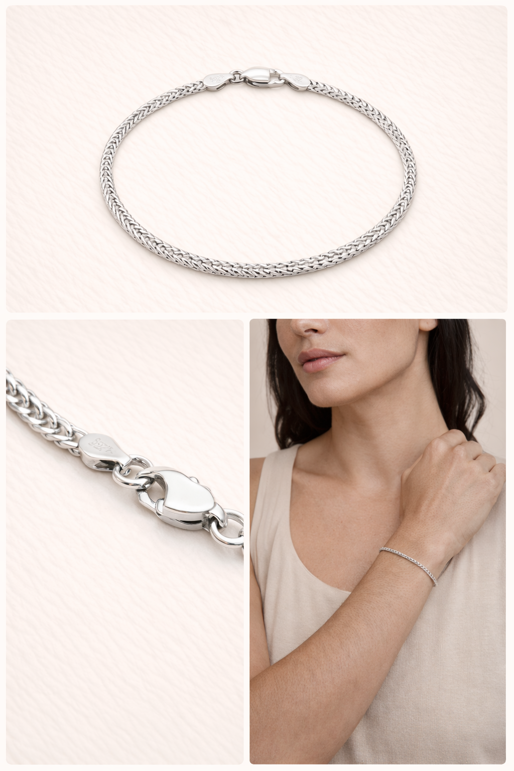 Sterling Silver Foxtail Bracelet (7.5”, 2.2 mm)