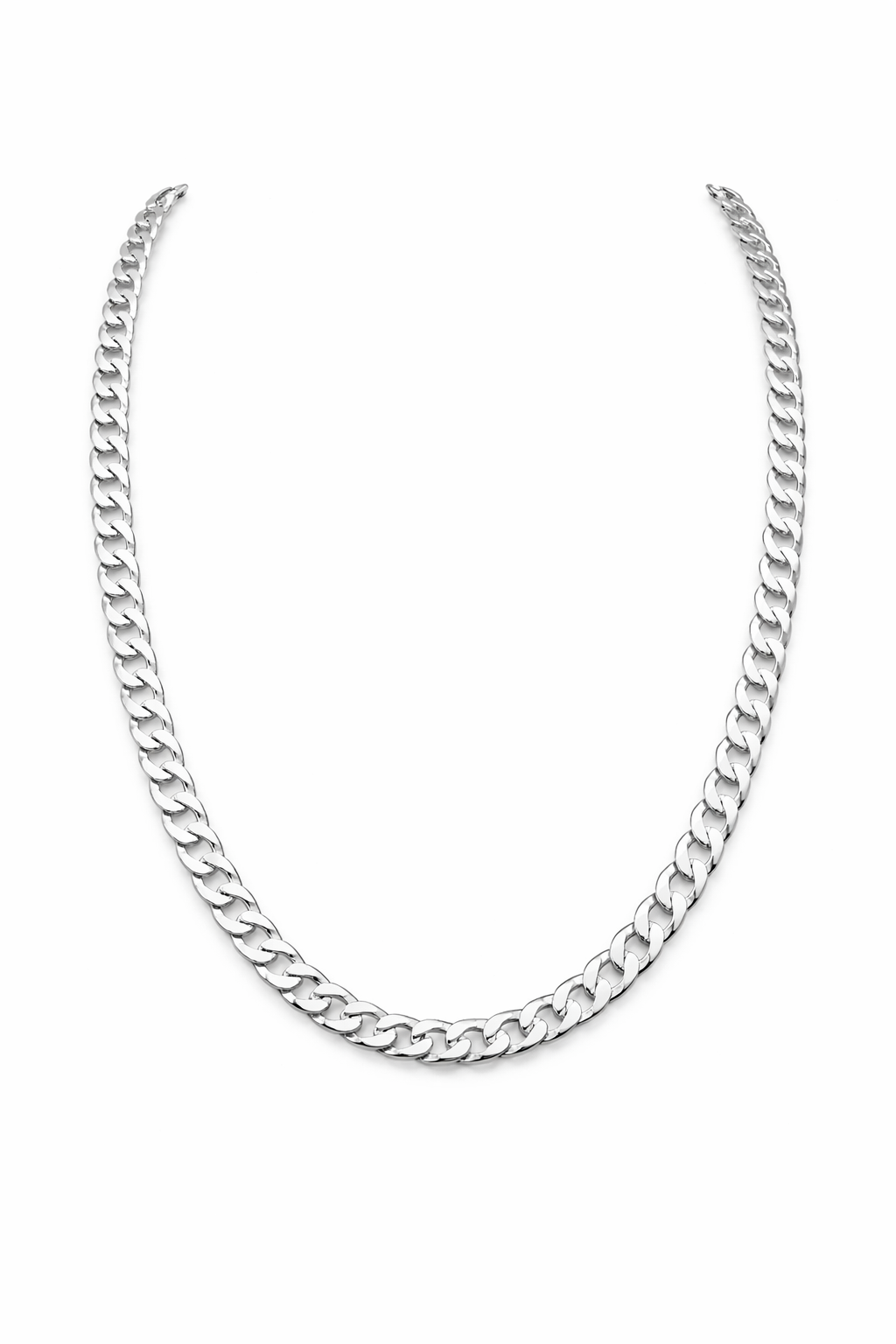 Sterling Silver Flat Cuban Chain (18”, 2 mm)