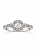 Sterling Silver Round Diamond Accent  (1/20 CTW, Size 7)