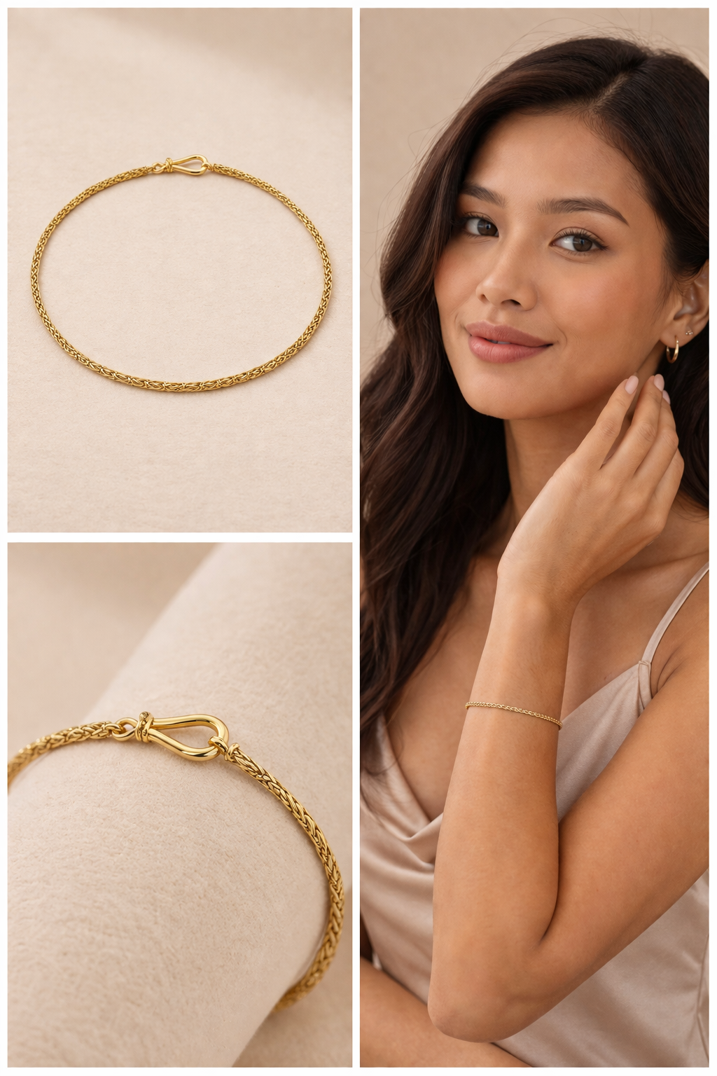 Sterling Silver Gold-Plated Byzantine Bracelet (7.5”, 2.5 mm)