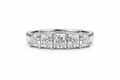 Sterling Silver Three-Stone Moissanite Ring (4.75 CTW, Size 5)