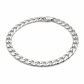 Sterling Silver flat Curb Chain Bracelet – Polished (4.8 mm, 7”)