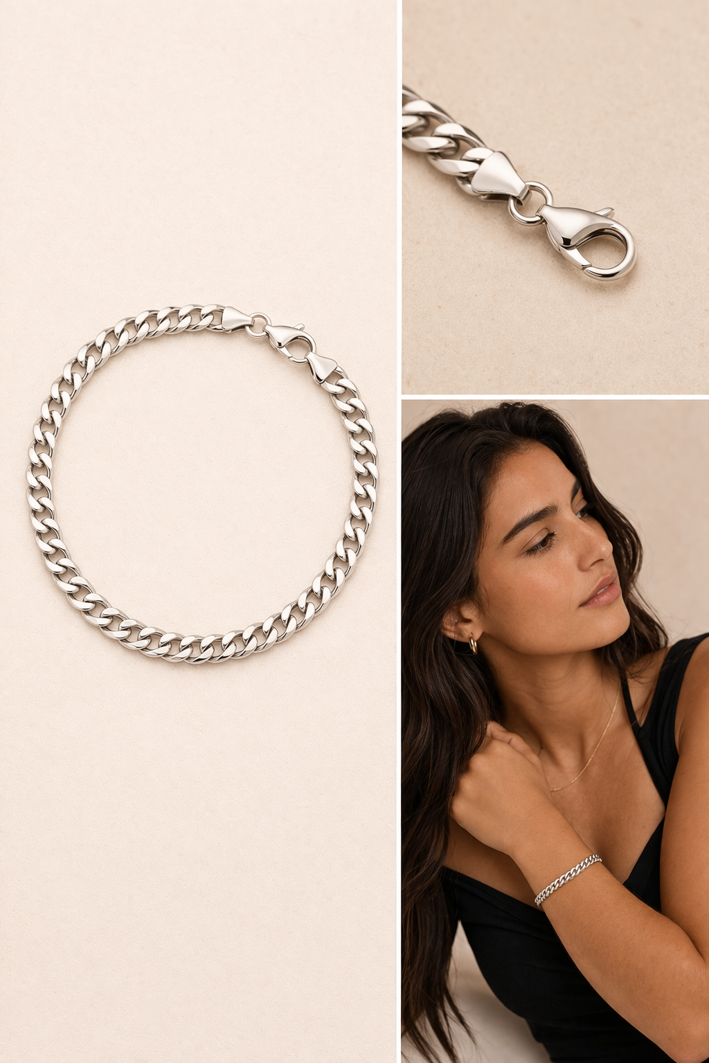 Sterling Silver Curb Chain Bracelet – 8” (5.1 mm)
