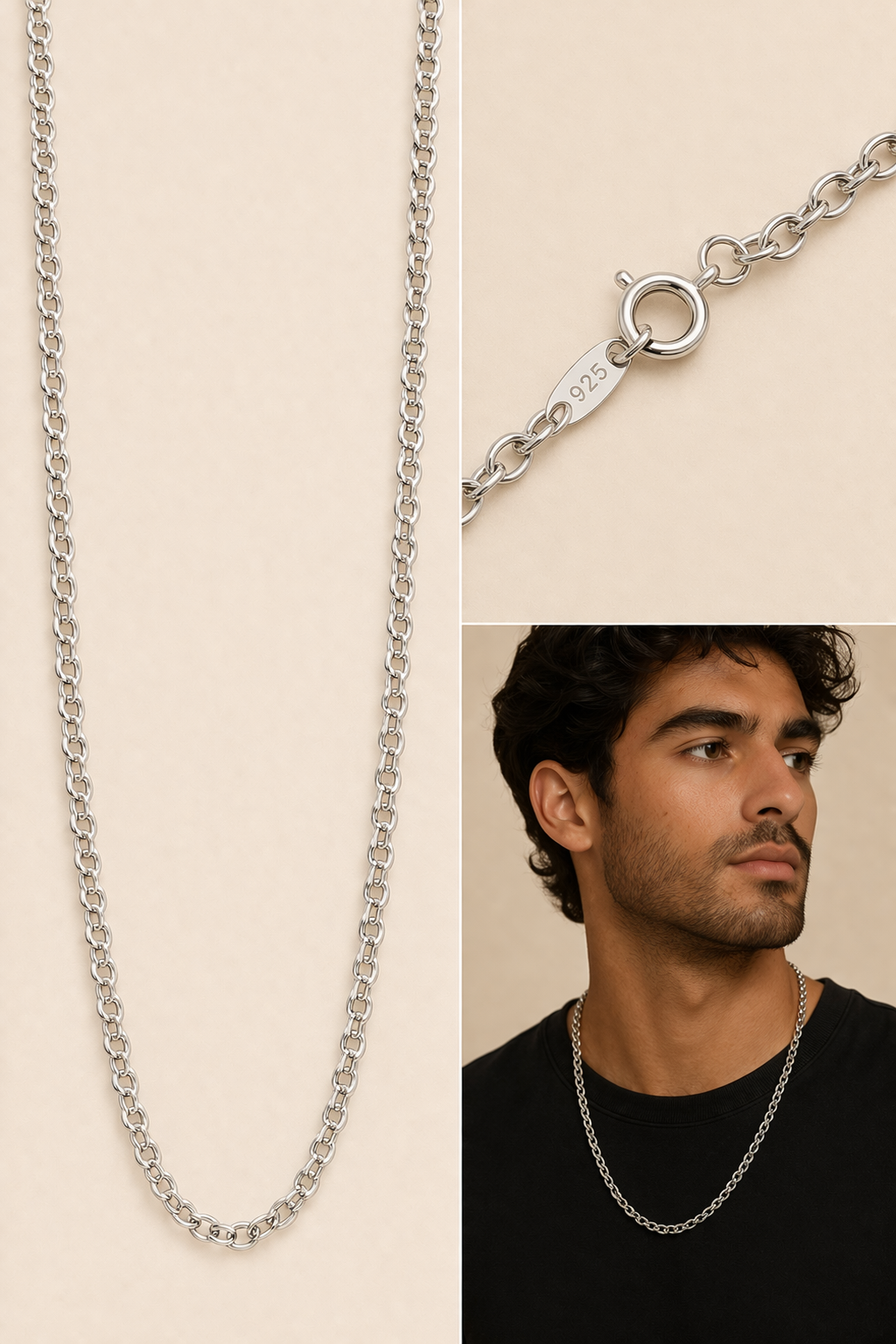 Sterling Silver Rolo Chain  (18”, 3.2 mm)
