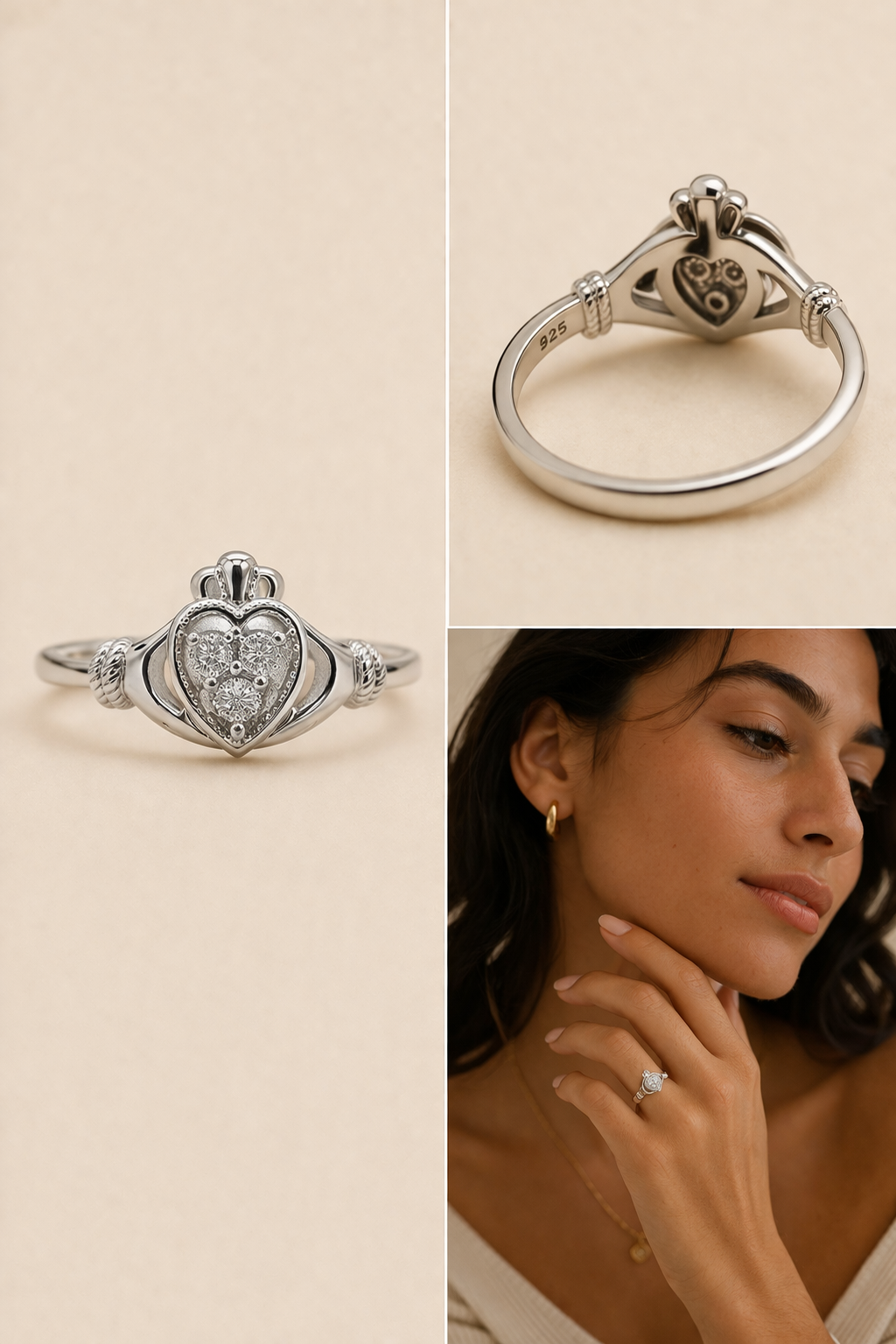 Sterling Silver Diamond Heart Ring (0.02 CTW, Size 7)