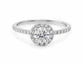 Sterling Silver Halo Moissanite Ring (0.88 CTW, Size 6)