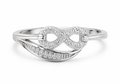 Sterling Silver Infinity Ring with Diamond Accents (Size 7)