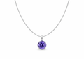 Sterling Silver Purple Solitaire Set (18”)
