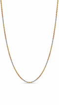 Sterling Silver Three-Tone Rope Chain  (19.5”, 1.4 mm)