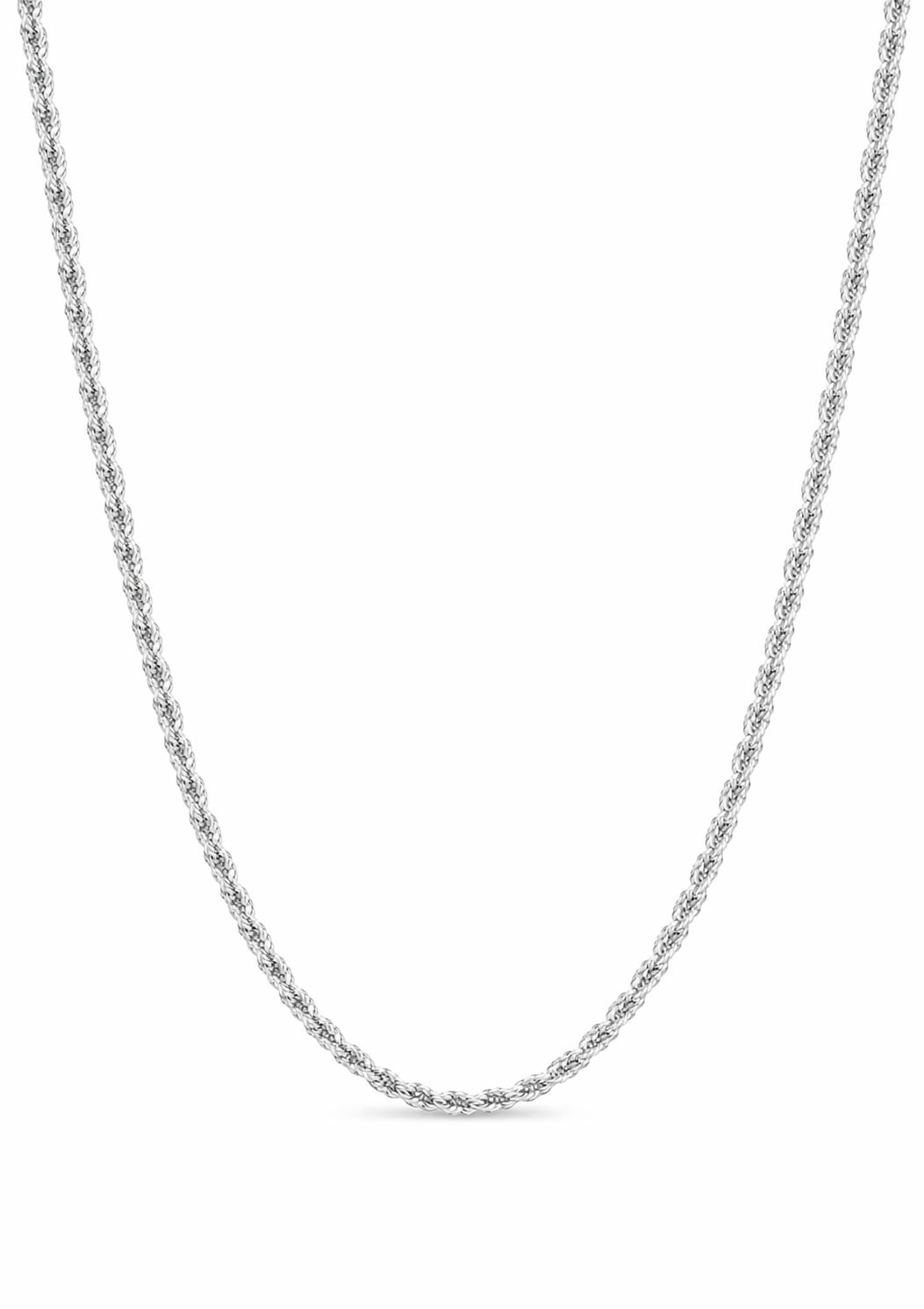 Sterling Silver Twisted Rope Chain (18”, 1.8 mm)
