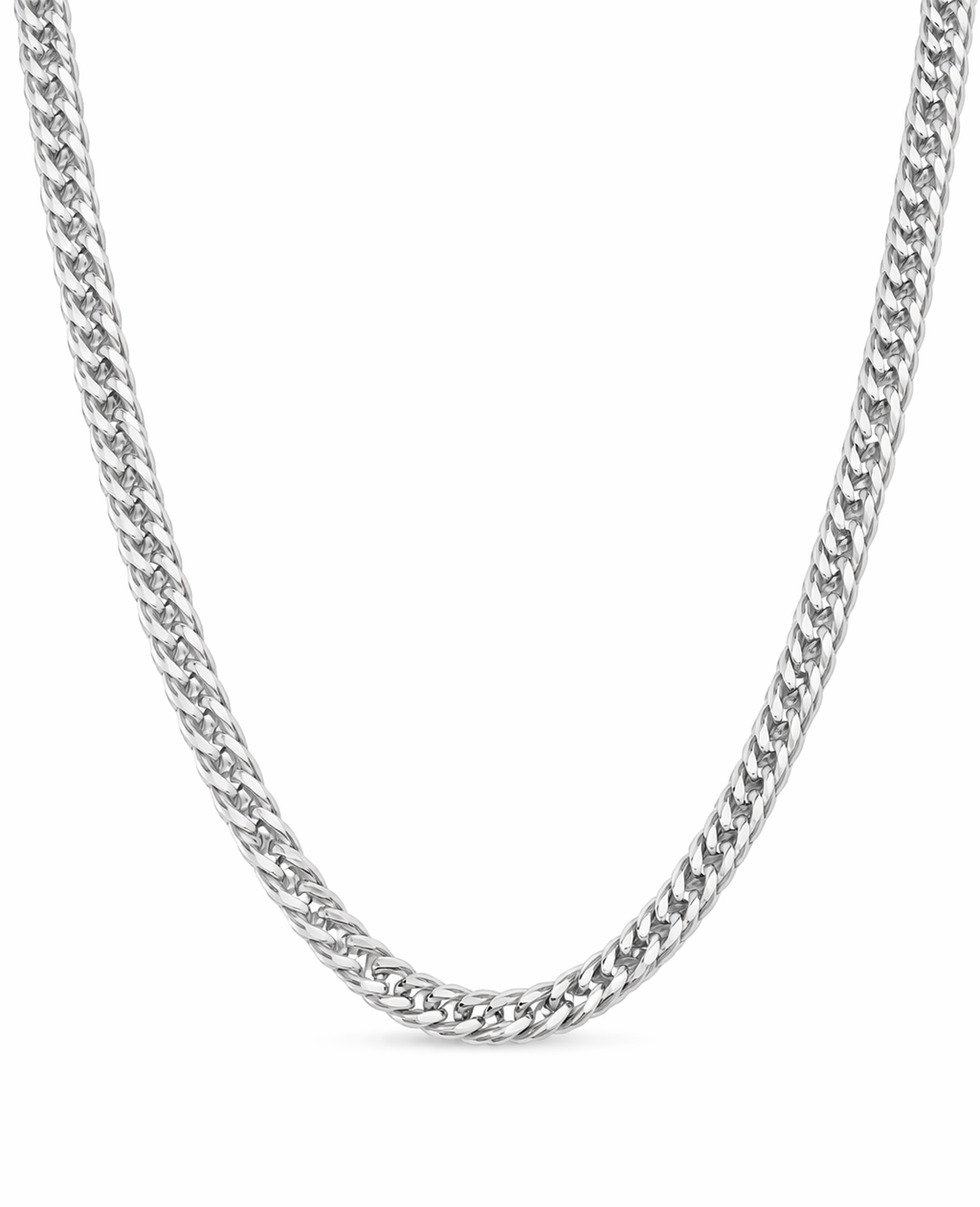 Sterling Silver 6-Sided Diamond-Cut Curb Chain (16”, 3 mm)