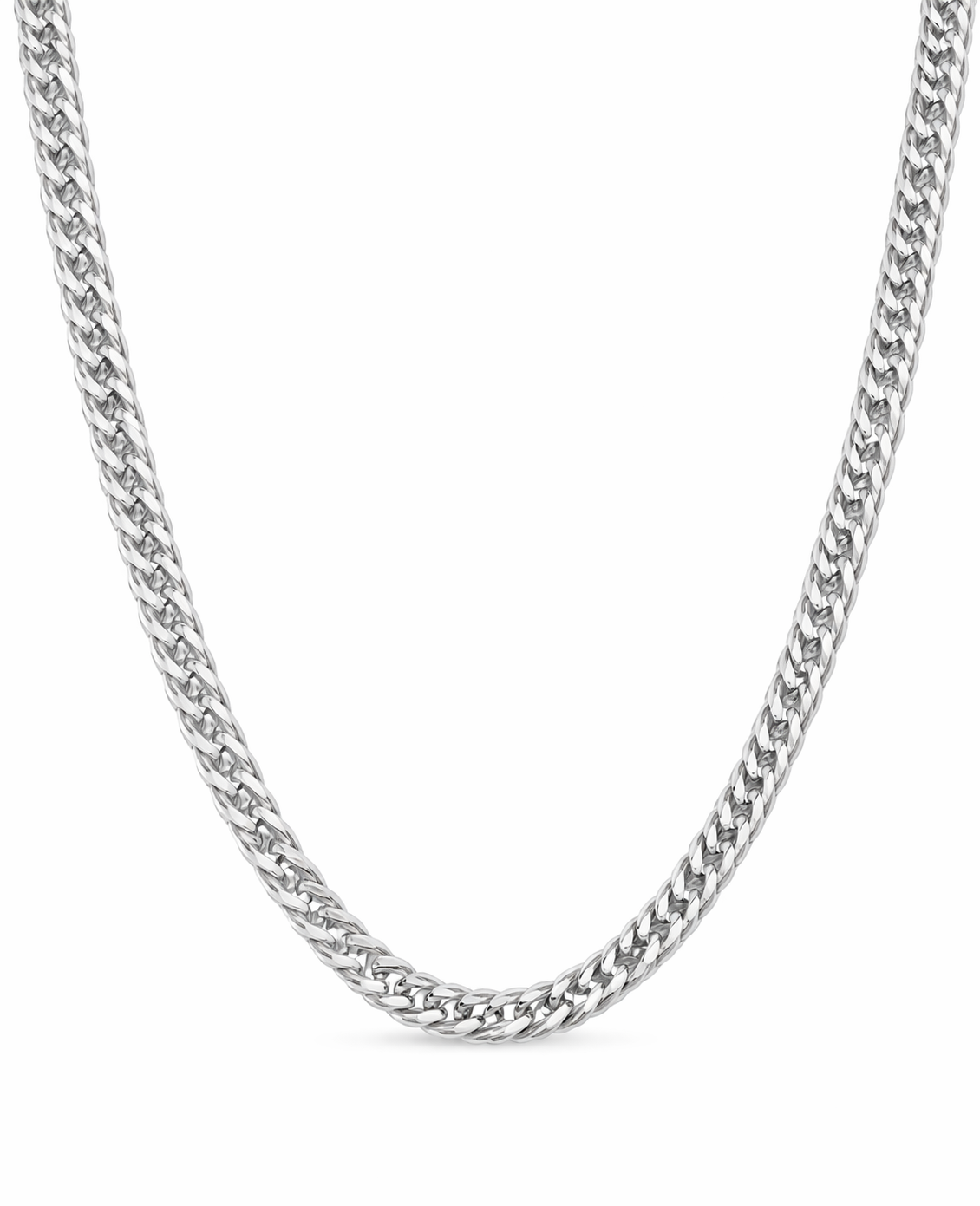 Sterling Silver 6-Sided Diamond-Cut Curb Chain (16”, 3 mm)