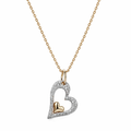 Sterling Silver Gold-Plated Heart Pendant Necklace (18.5”)