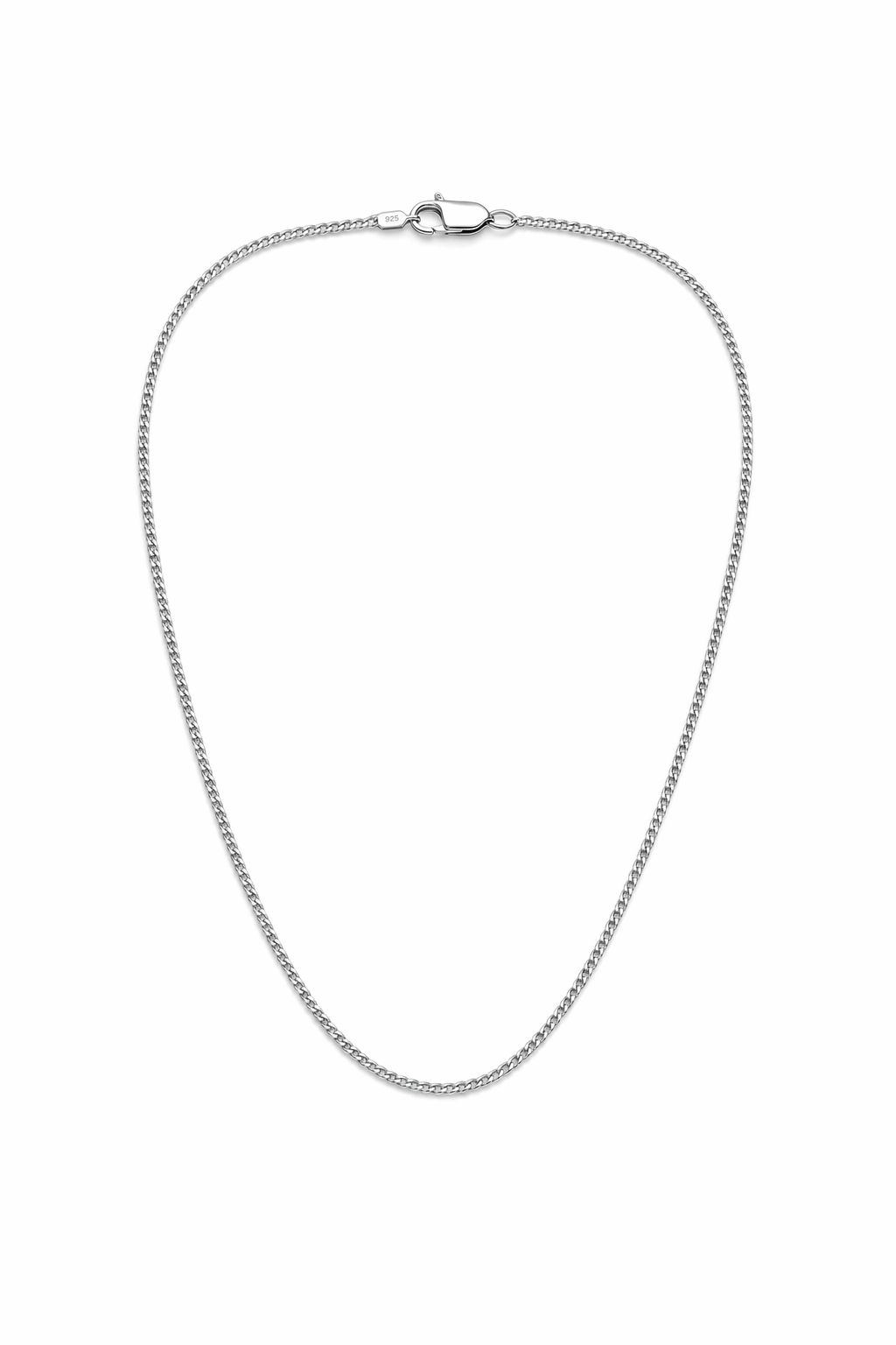 Sterling Silver Curb Link Chain (16”, 1.8 mm)