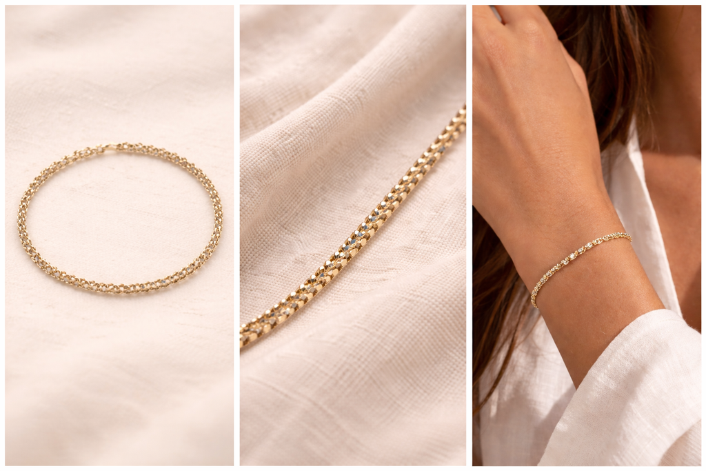 Shimmer Link Bracelet – Gold Plated Sterling Silver (7”)